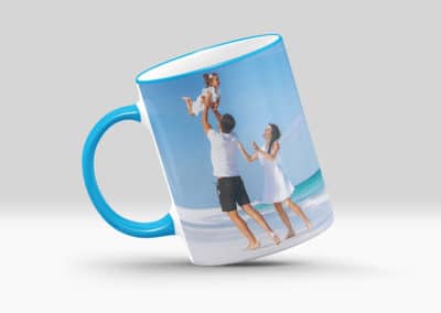 Cani Personalizate cu Buza si Maner Colorat Albastru Deschis Aniversare -Europaper Brasov - Centru de printare