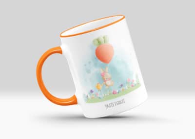 Cani Personalizate cu Buza si Maner Colorat Portocaliu Paste -Europaper Brasov - Centru de printare