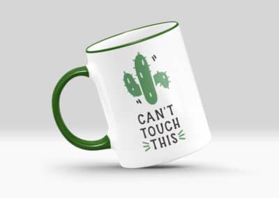 Cani Personalizate cu Buza si Maner Colorat Verde Inchis -Europaper Brasov - Centru de printare