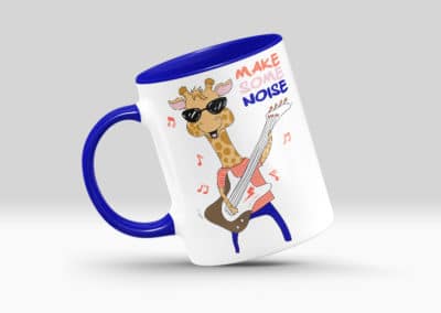 Cani Personalizate cu Interior si Maner Colorat Albastru Inchis Funny-Europaper Brasov - Centru de printare