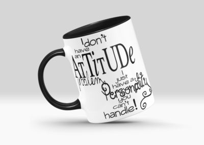 Cani Personalizate cu Interior si Maner Colorat Negru Funny-Europaper Brasov - Centru de printare