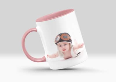 Cani Personalizate cu Interior si Maner Colorat Roz Familie-Europaper Brasov - Centru de printare