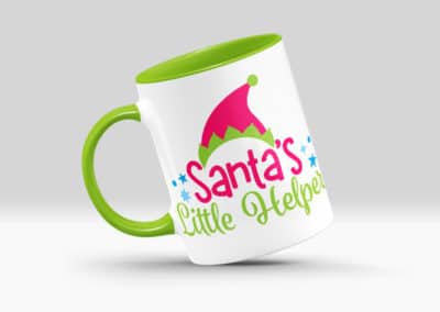 Cani Personalizate cu Interior si Maner Colorat Verde Deschis Craciun-Europaper Brasov - Centru de printare