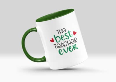 Cani Personalizate cu Interior si Maner Colorat Verde Inchis Mesaj -Europaper Brasov - Centru de printare