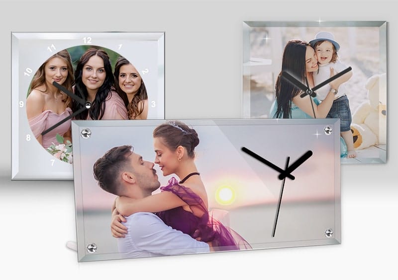 Customized Photo Frame Glass Sublimation Clock